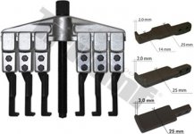 Sťahovák dvojramenný, rozpätie 25 - 130 mm + kombinácia