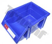 Plastová prepravka - stohovateľný organizér , modrá farba 88 x 180 x 120 mm