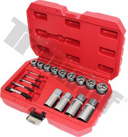 Sada na poškodené matice, 3/8", 10-19mm, štifty 1/2", 8-12mm, skrutky M3-M18 mm, 18 dielna