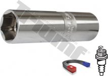 Hlavica sviečková 1/2" s magnetom, 16 mm