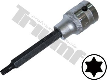 Nástavec Torx v 1/2" hlavici, nevŕtaný, L - 100 mm T30