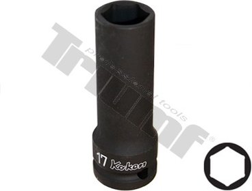 Hlavica kovaná 1/2" profil 6-hr. 17mm, dĺžka 80mm, tenkostenná