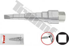 Kľúč vodárenský stupňovitý so skrutkovačom 8 polôh, 1/2" vstup (samica) rozsahy 3/8" -  1"