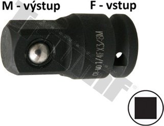 Redukcia kovaná, vstup 1/4" - výstup 3/8"  vstup 1/4" - výstup 3/8"