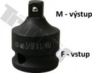 Redukcia kovaná, vstup 1/4" - výstup 3/8"  vstup 3/8" - výstup 1/4"