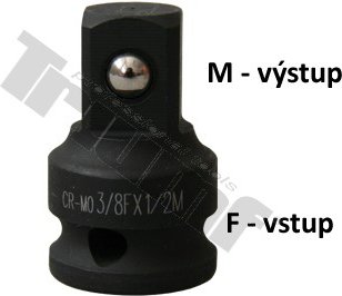 Redukcia kovaná, vstup 1/4" - výstup 3/8"  vstup 3/8" - výstup 1/2"