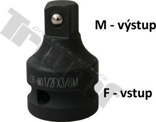 Redukcia kovaná, vstup 1/4" - výstup 3/8"  vstup 1/2" - výstup 3/8"