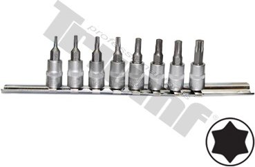 Sada  torx nadstavcov v 1/4" hlavici, nevŕtané, 8 dielna