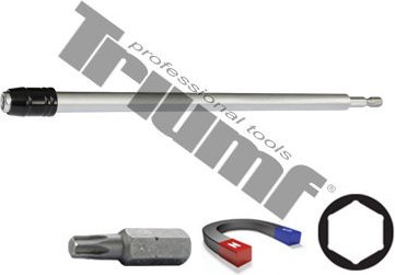 Adaptér pre 1/4" bity, magnetická fixácia bitov + super krúžok,materiál CRV 304 mm