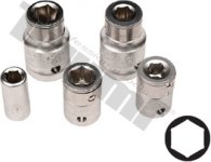 Sada adaptérov 1/4", 3/8", 1/2" mix, 5 dielna