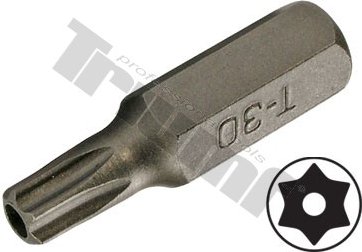 Bit Torx vŕtaný, 8 mm (5/16") driek, dĺžka 30 mm T30