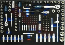 Modul gola sada 1/4" - 3/8" - 1/2"," ECONOMY", 181 - dielny