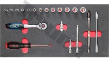 Modul 1/4" gola sada, 6hran, základná verzia, 20 dielny