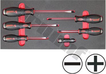 Modul úderových skrutkovačov 5,0x75, 6,0x100, 8,0x150, PH1x75, PH2x100, úderový adaptér, 6