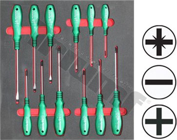 Modul skrutkovačov Beargrip séria 729 PH+PD+PL, 12dielny