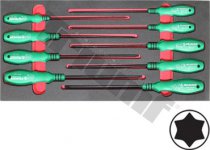 Modul Torx skrutkovačov Beargrip T8 - T40, séria 2615, 9 dielny