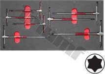 Modul T kľúčov s otočným driekom, profil Torx, 7 dielny