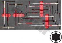 Modul T kľúčov s otočným driekom profily inbus Torx, 12-dielny