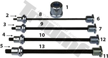 Sada adaptérov pre maticové nity 6,8,10 a 12 mm