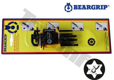 Sada Torx kľúčov "L" dlhé s guličkou, TX (B8 - 40), séria 2800BE, SWING PAC, balené na blist