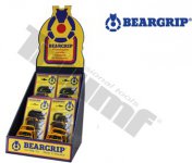 Reklamný kartónový stojan BEARGRIP s vnútrornými prepážkami na umiestnenie sád kľúčov,