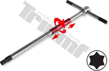 Kľúč "T" Torx, rýchloskrutkovací driek, Crv materiál T50 x 250 mm