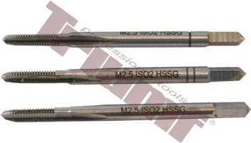 Závitníky sadové HSS, štandardné stúpanie, 3 ks M8x1,25