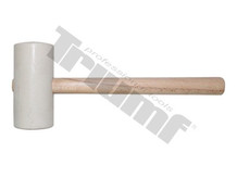 Kladivo gumené biele, súdkovitý tvar, 400g, malé, drevená rukoväť - Ø65x135 mm