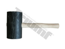 Kladivo gumené čierne, súdkovitý tvar, maxi, drevená rukoväť - Ø120x200mm